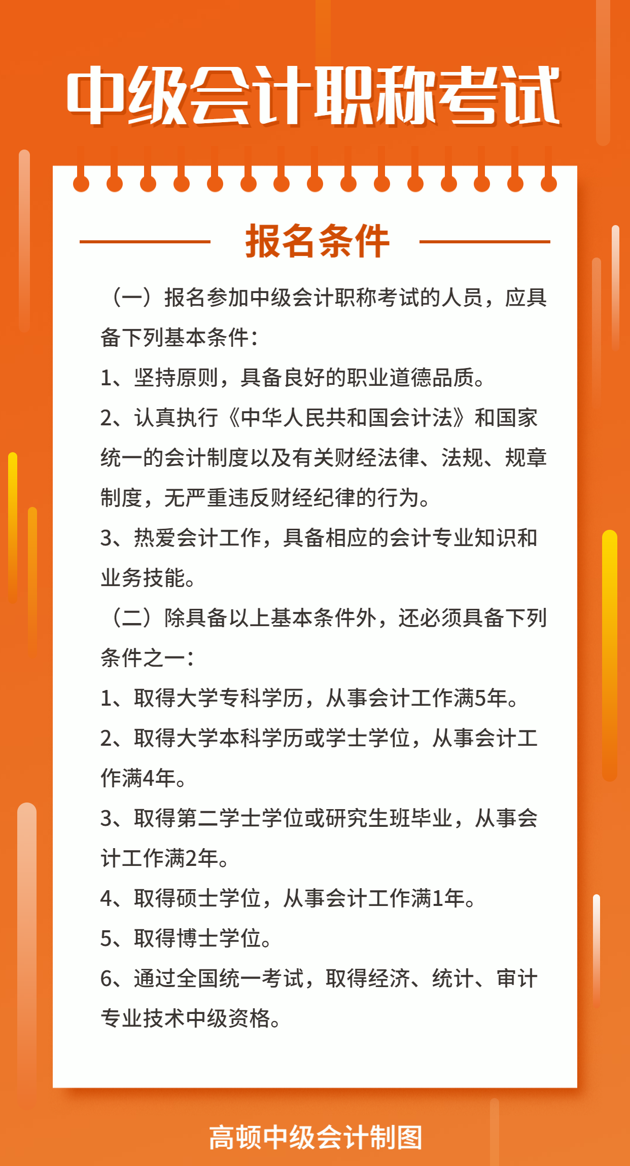 南通市中级会计师报名条件